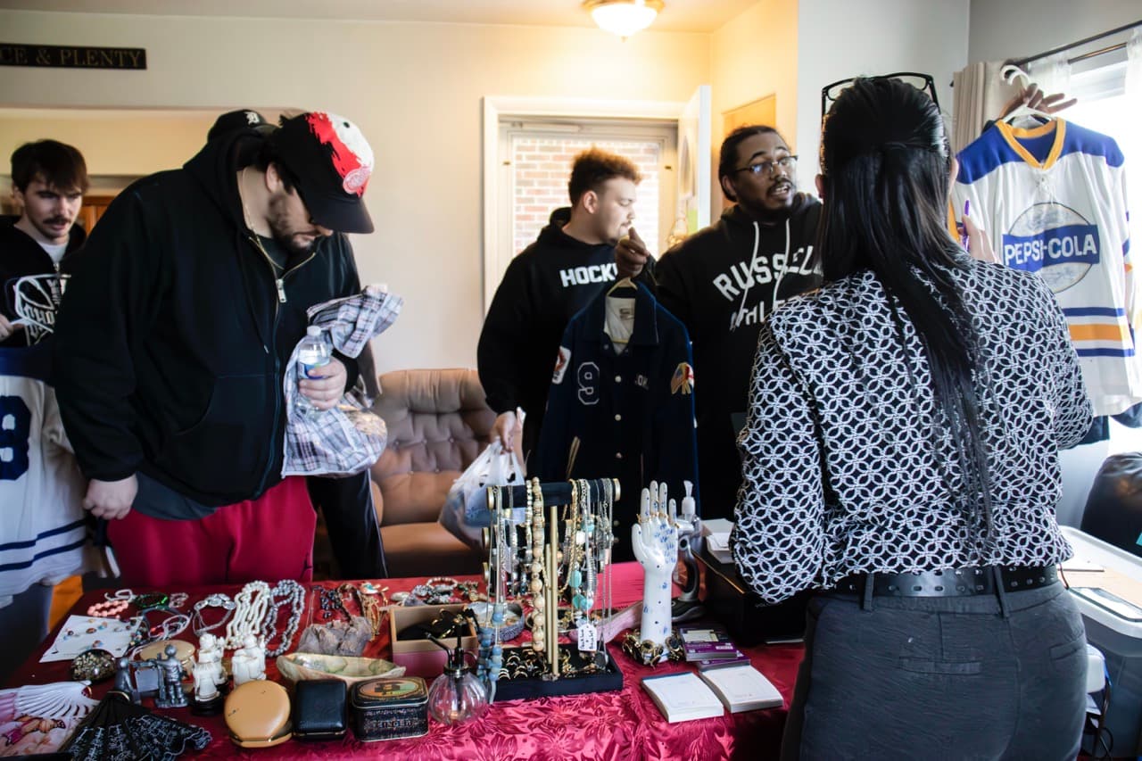 People viewing items at estate sale